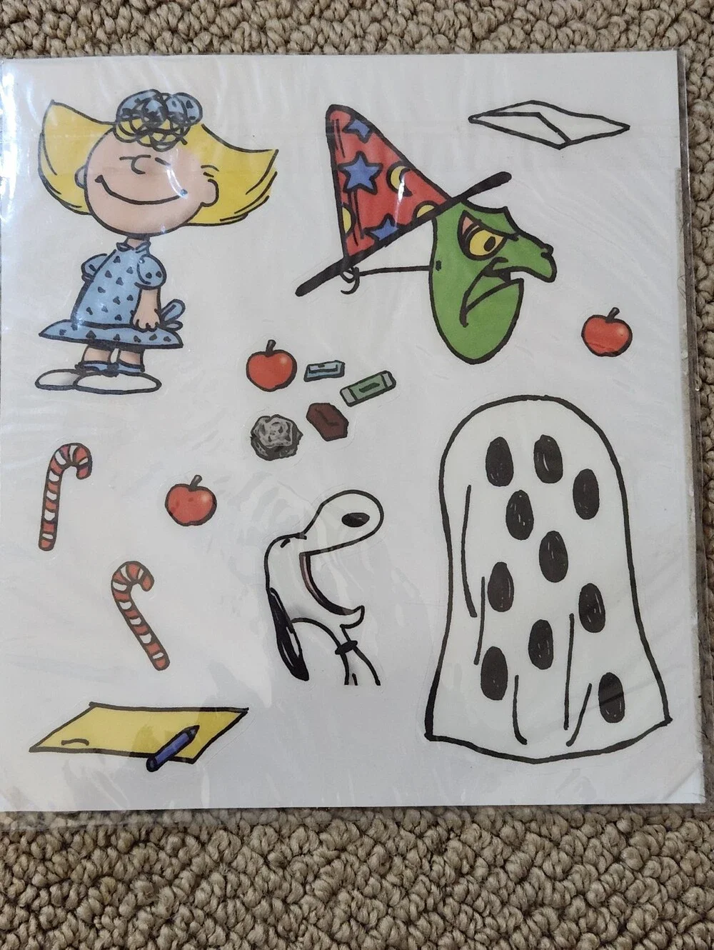 Peanuts Snoopy Halloween Window Clings- Multicolor